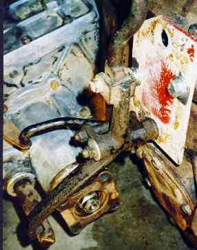 Close-up of the linkage plate.